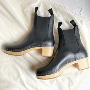 Loeffler Randall “Anabelle” Leather Clog Boots